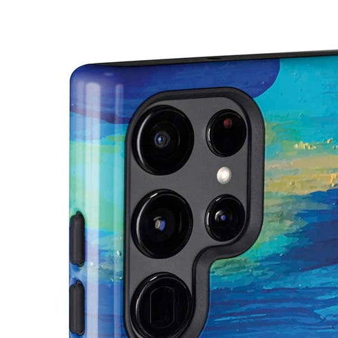 Ocean Blue Brush Stroke by Etta Vee Galaxy S25 Ultra Impact Case